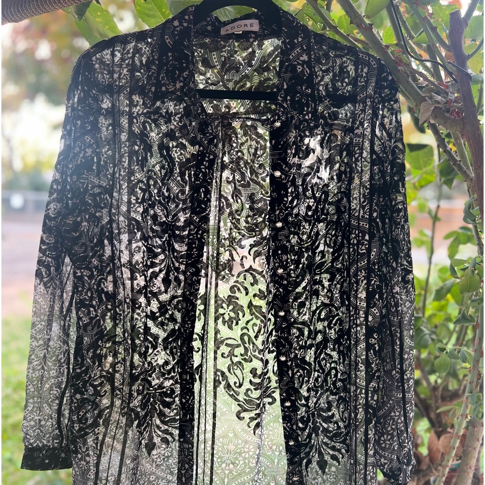 Adore Velvet Multi Button Down Blouse